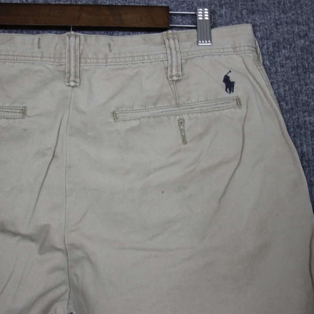 Polo‎ Ralph Lauren Mens Chino Shorts Khaki Size 32 Flat Front Casual